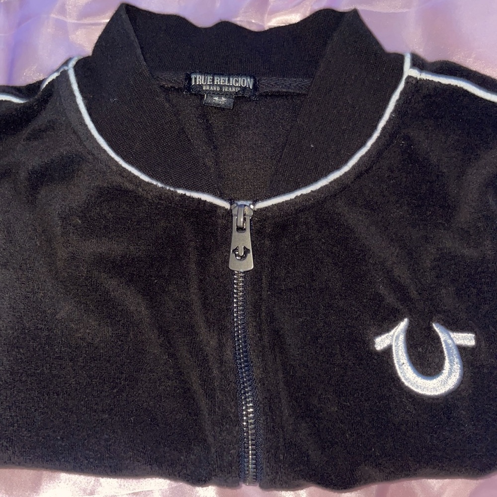 RARE WOMENS TRUE RELIGION CREW ZIP-UP